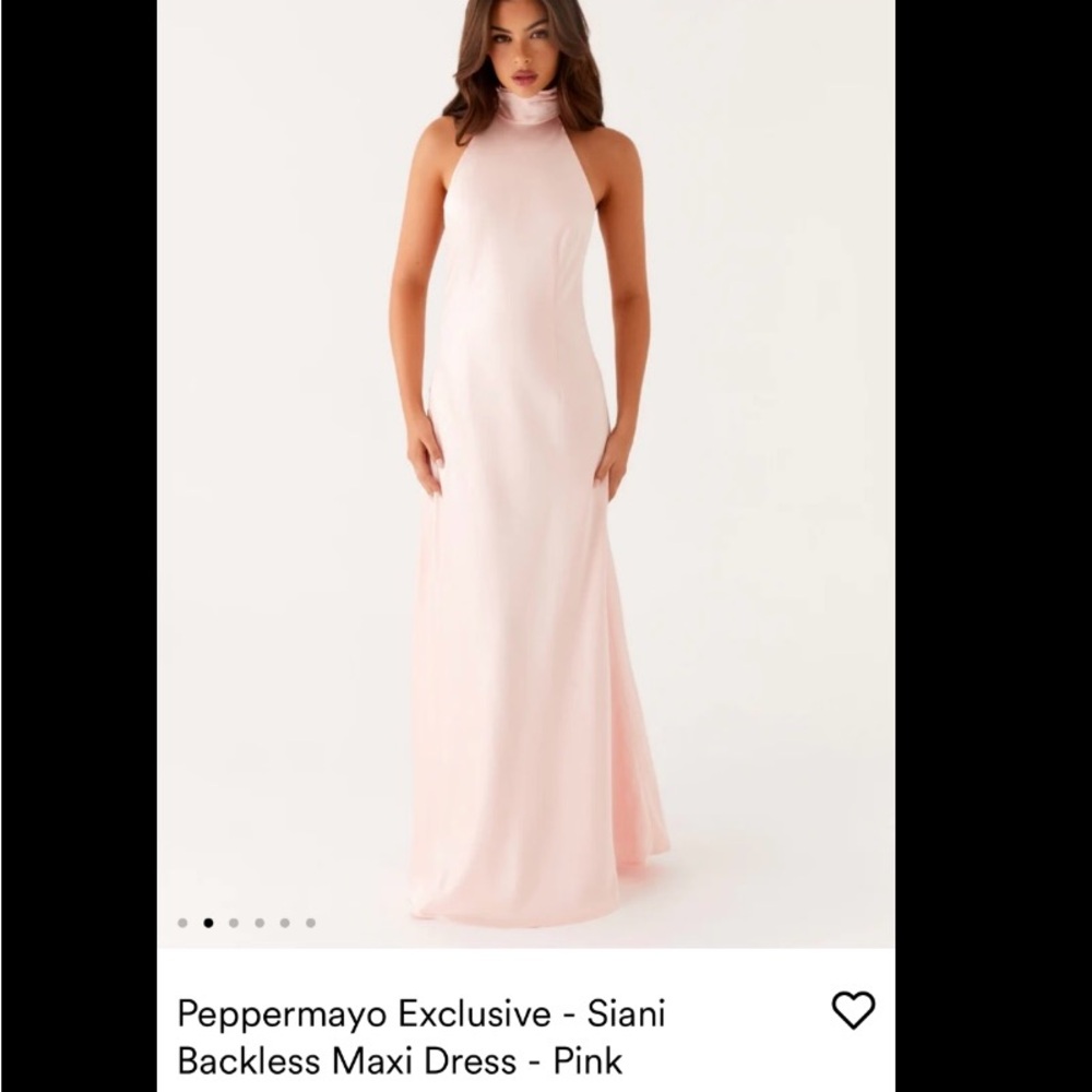Peppermayo Light Pink Backless Maxi Dress